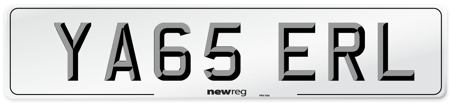 YA65 ERL Number Plate from New Reg